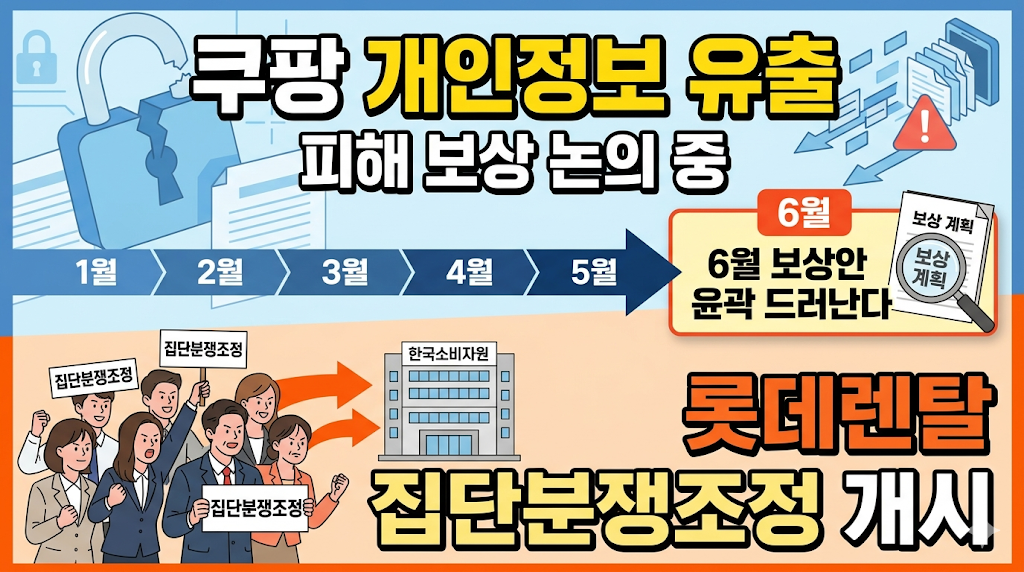 쿠팡 개인정보 유출 및 롯데렌탈 집단분쟁조정 개시, 6월 보상안 윤곽 드러난다