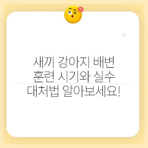 새끼 강아지 배변 훈련 시기와 실수 대처법 알아보세요!