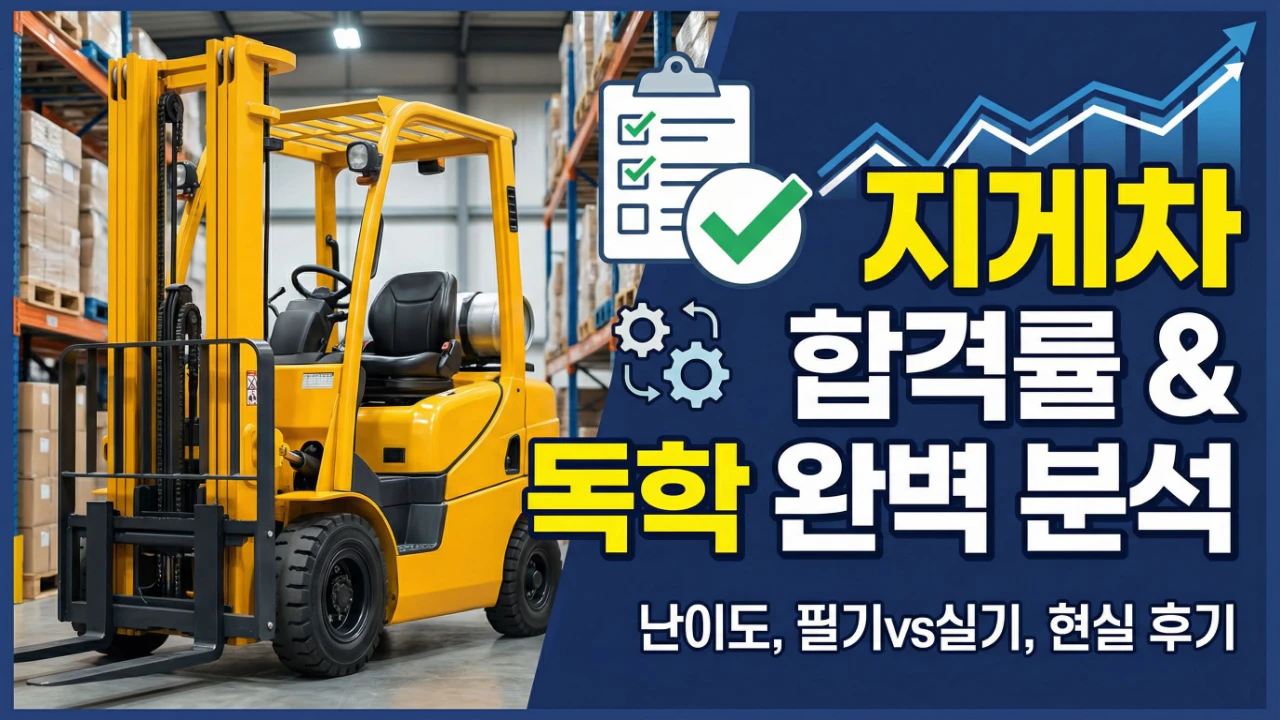 지게차운전기능사 합격률과 난이도, 독학 가능 여부를 안내하는 대표 이미지
