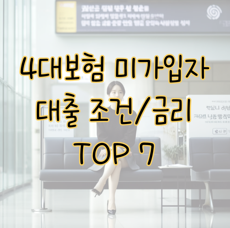 4대보험 미가입자 대출 가능한 금융상품 조건 금리 TOP 7 표지