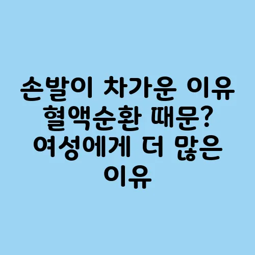 손발이 차가운 이유 혈액순환 때문? 여성에게 더 많은 이유