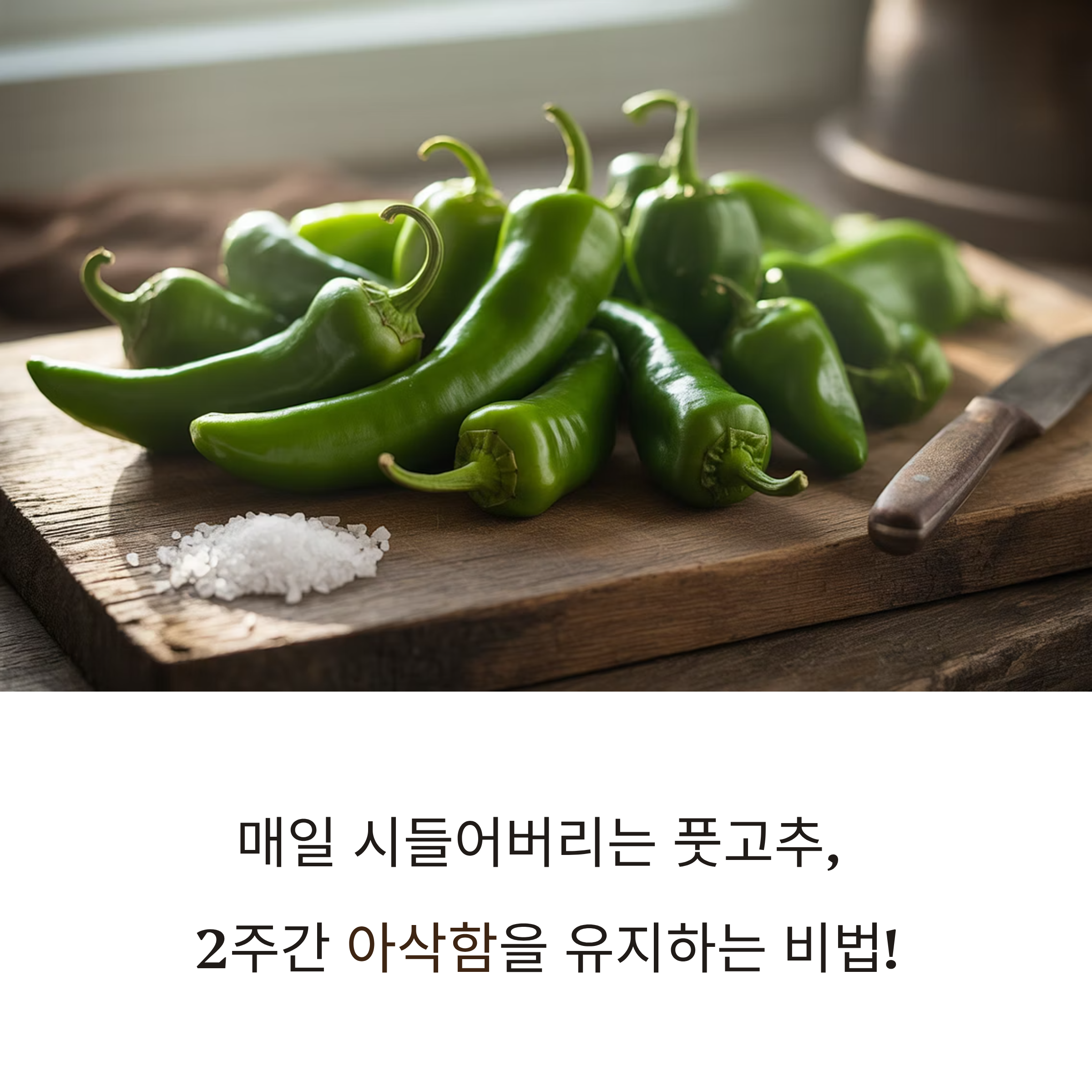 풋고추 아삭하게 오래 보관하는 실전 방법