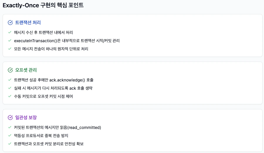 exactly once 구현의 핵심 포인트 정리