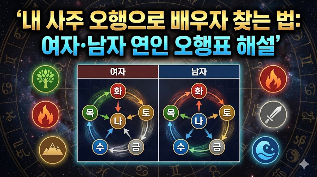 내 사주 일간 오행(목화토금수)으로 배우자 찾는 법: 여자&middot;남자 연인 오행표 해설
