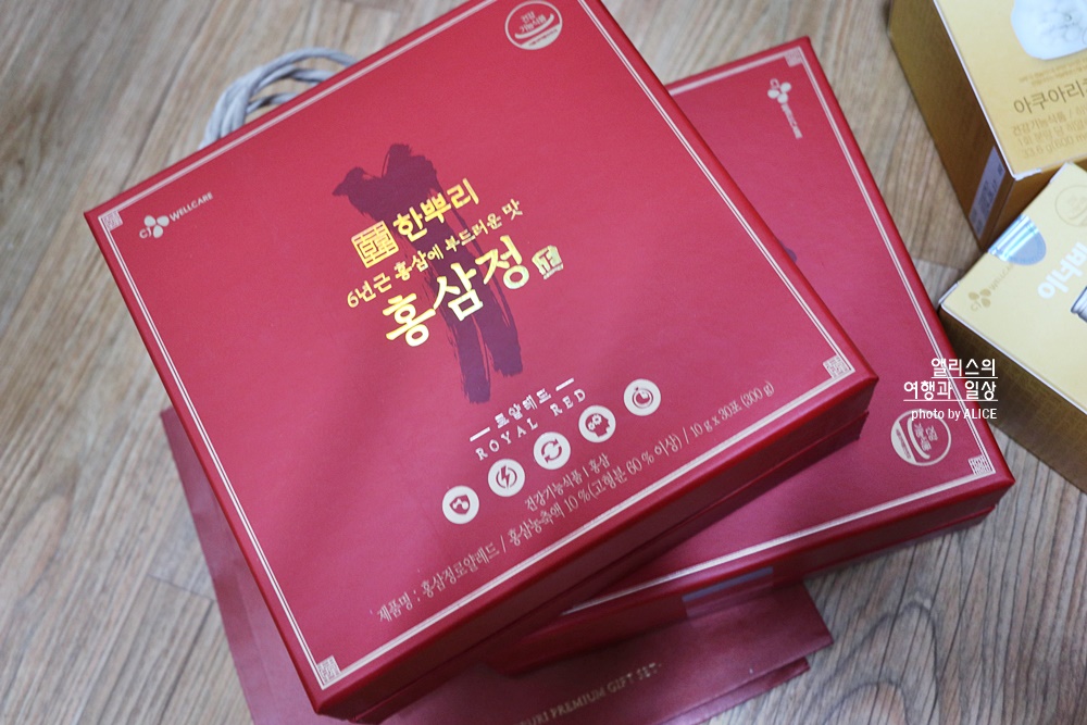 CJ웰케어 이너비 아쿠아리치 더블업, 6년근 홍삼 한뿌리 홍삼정 로얄레드 할인구매 방법