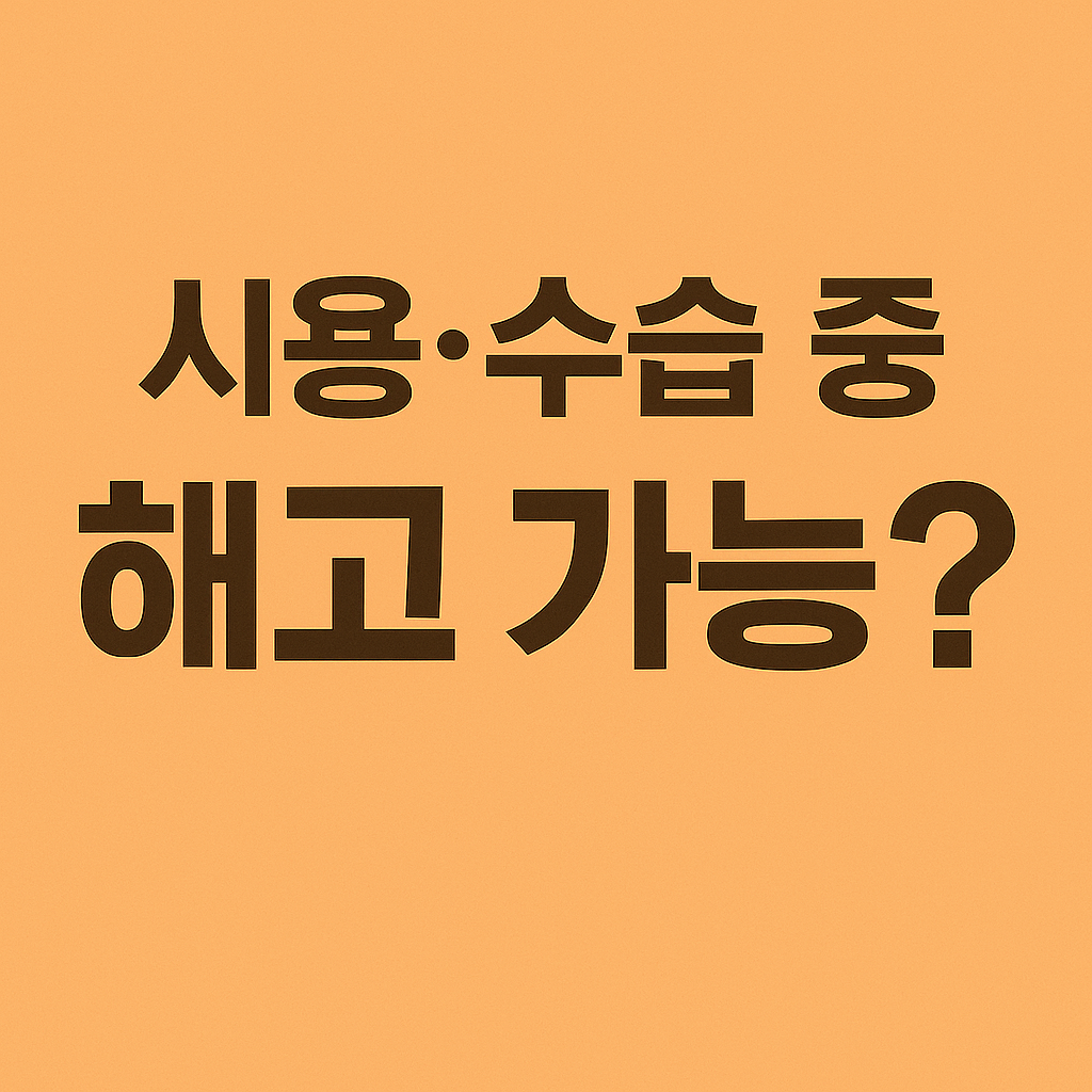 시용&middot;수습 중 해고 가능 여부와 법적 기준