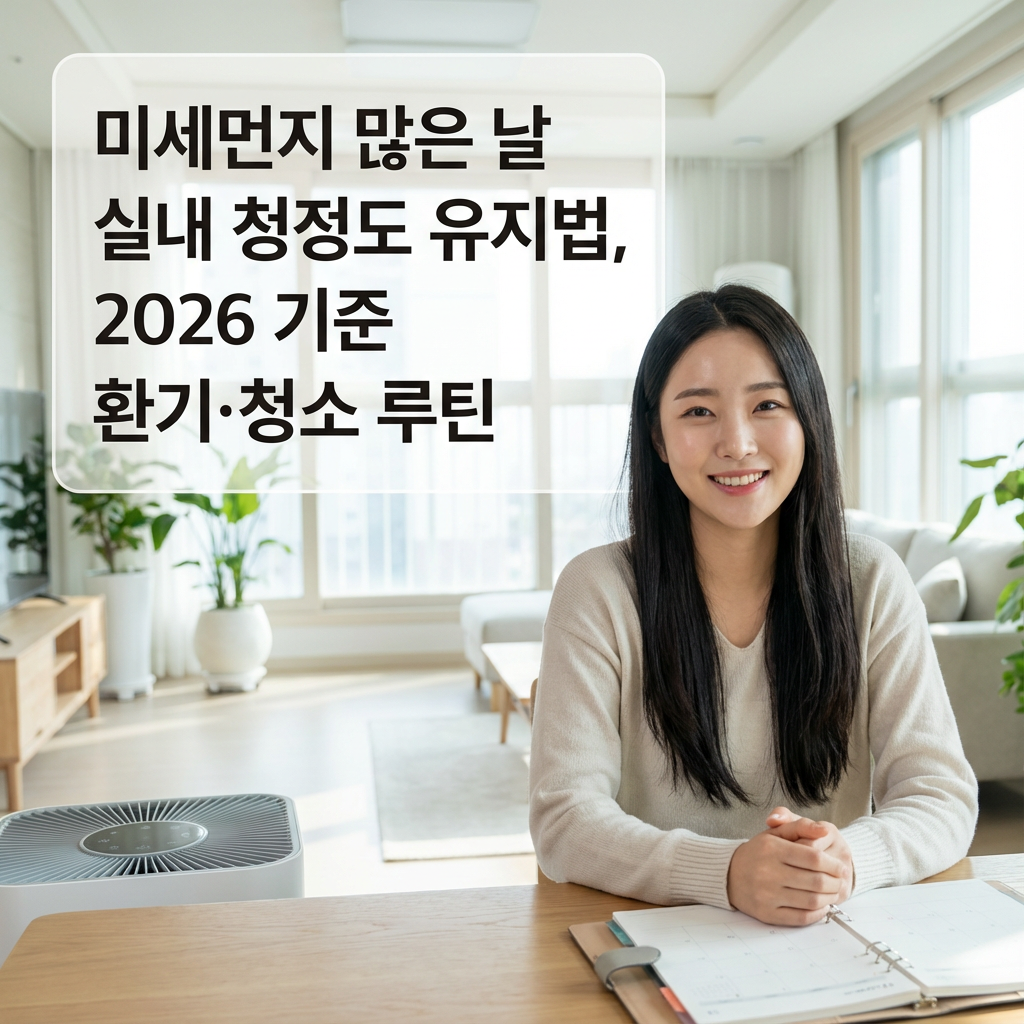 미세먼지 많은 날 실내 청정도 유지법 ｜ 2026 기준 환기&middot;청소 루틴