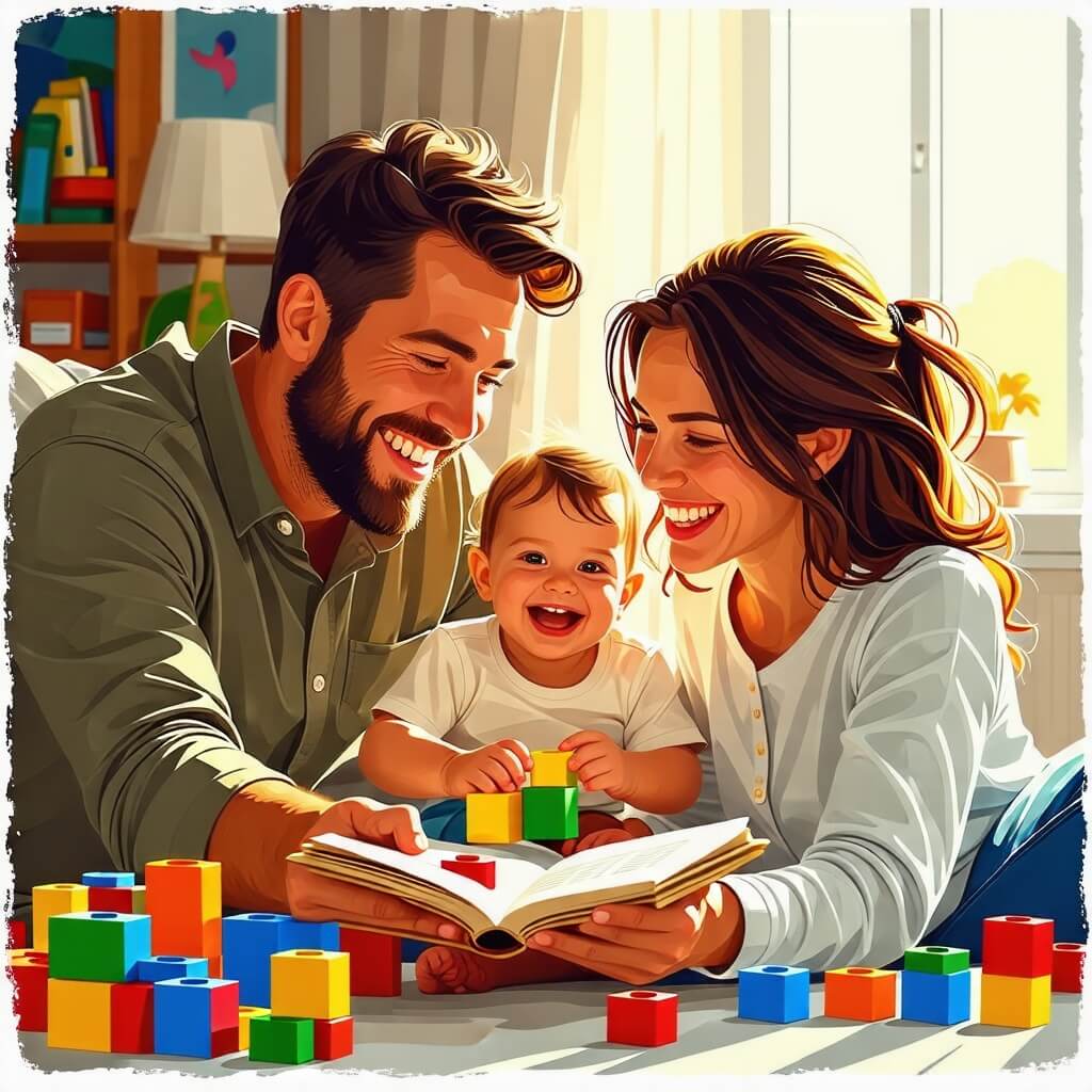 아이-책을잡고있는-아빠-엄마