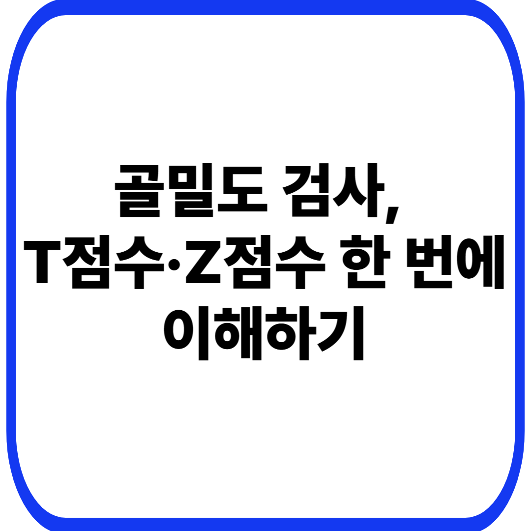 골밀도 검사, T점수·Z점수 한 번에 이해하기