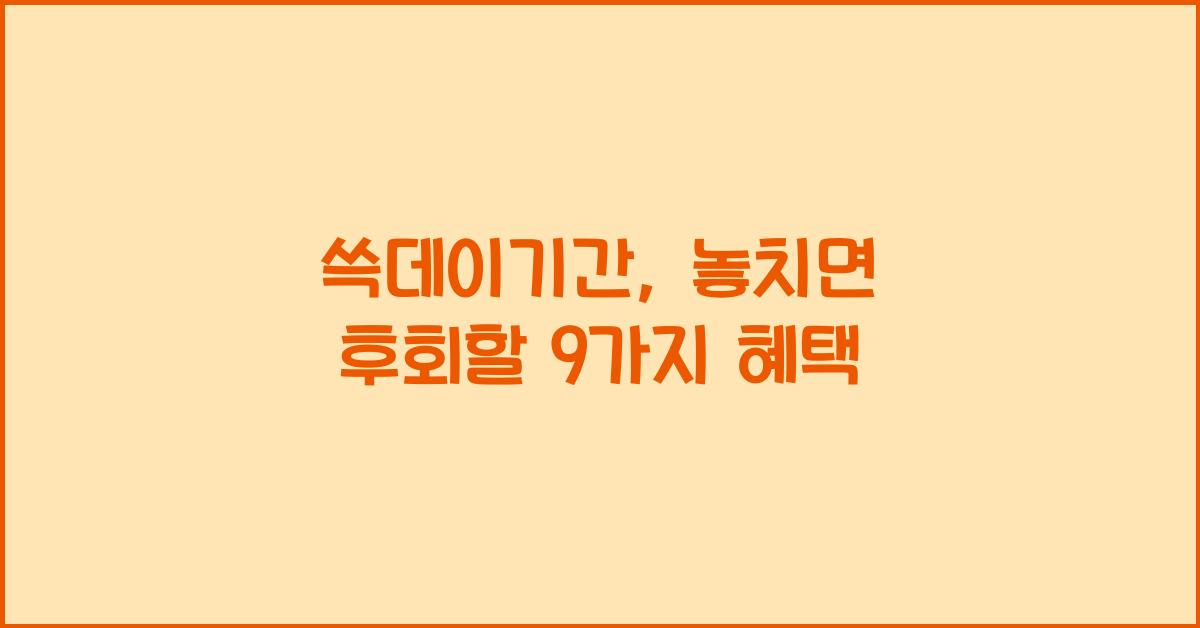쓱데이기간