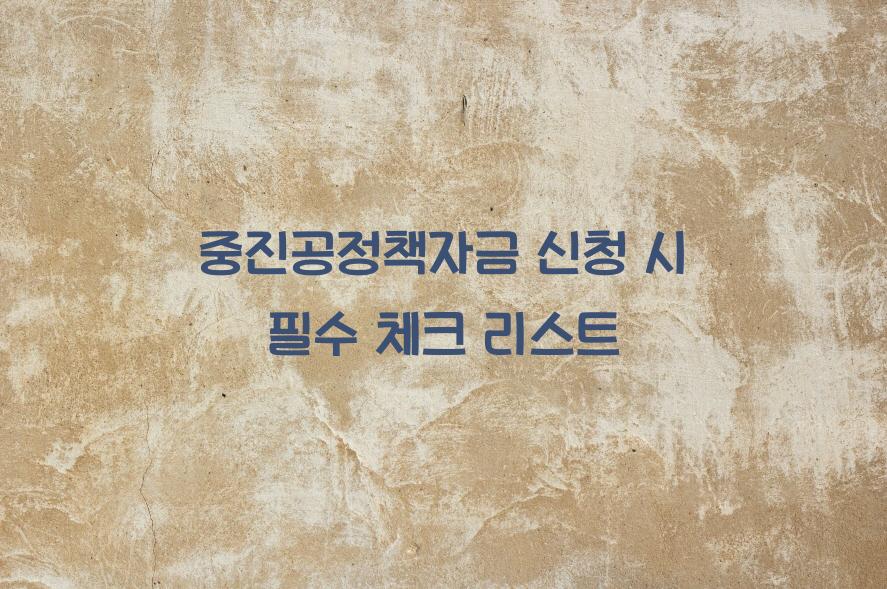 중진공정책자금