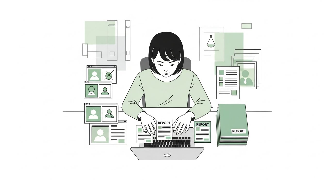 시장을 분석하며 데이터 자료를 검토하는 모습으로 창업 전 사전 조사가 필요합니다.