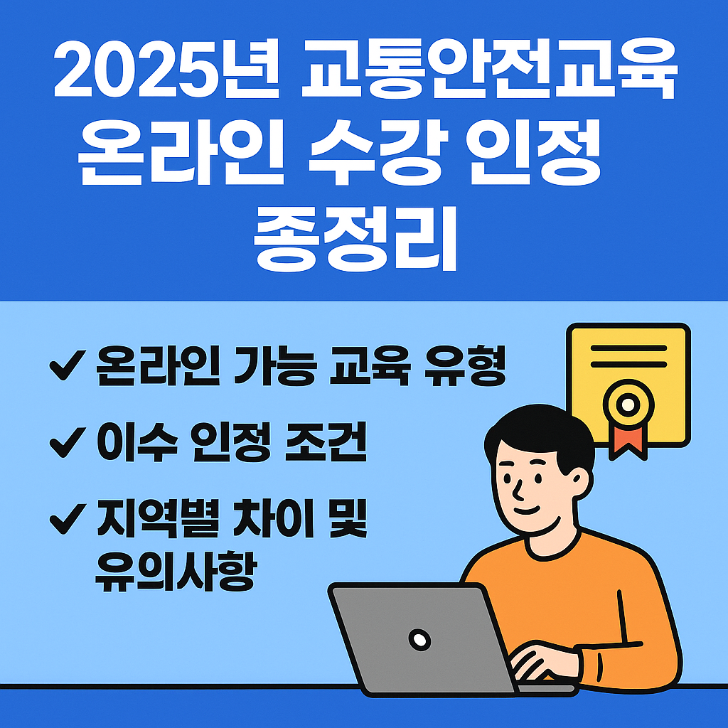 2025년 교통안전교육 온라인 수강 인정 기준 총정리