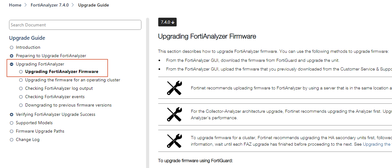 Fortianalyzer firmware upgrade