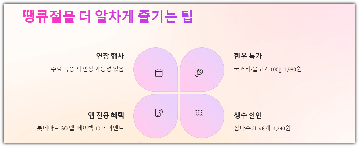 롯데마트 땡큐절을 더 알차게 즐기는 팁