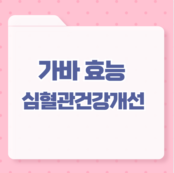 가바효능 심혈관건강개선