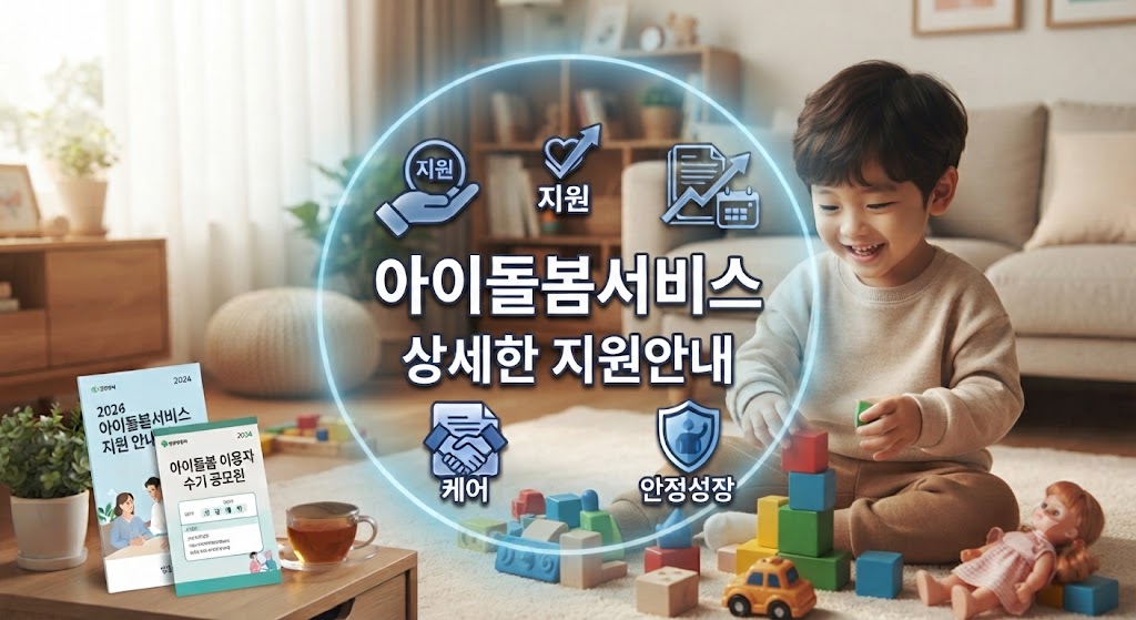 아이돌보미가 가정에 방문해 아이를 돌봐주는 모습