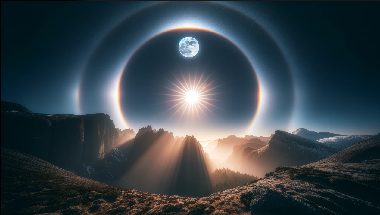 태양과 달의 후광 이미지