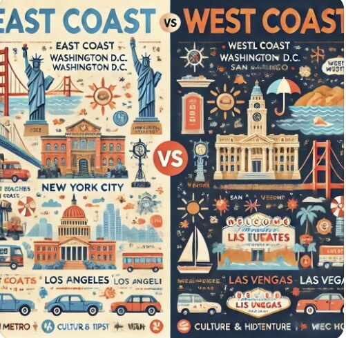 미국 동부 vs 서부 여행지 비교 사진