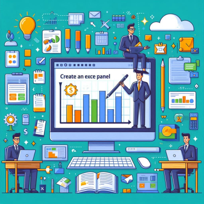 팀원들이 엑셀 데이터 분석을 하는 사무실 환경