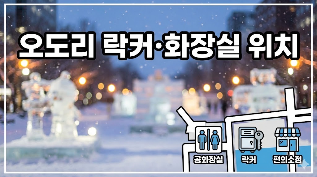 삿포로 눈축제 오도리공원 화장실&middot;락커&middot;편의점 위치 2026｜당일 &ldquo;짐&middot;급한 상황&rdquo; 해결 루트