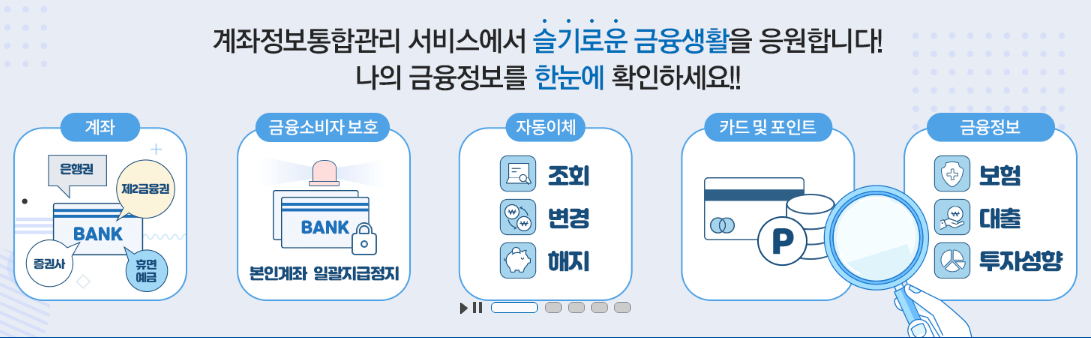 계좌정보 통합관리 서비스(휴면계좌 조회&#44; 숨은돈찾기)