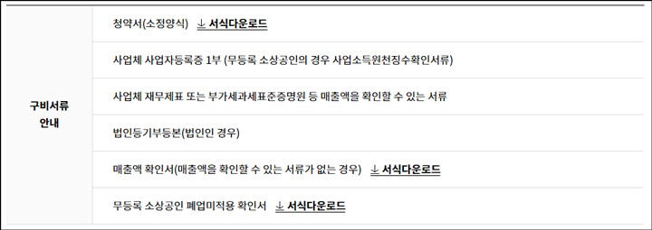 노란우산공제회 가입필요서류 이미지