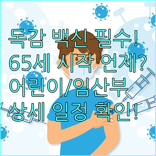 만 65세 이상 독감 접종 시작일과 ..