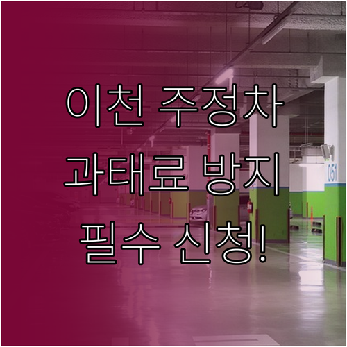 이천시 주정차 문자 알림 서비스 신청..