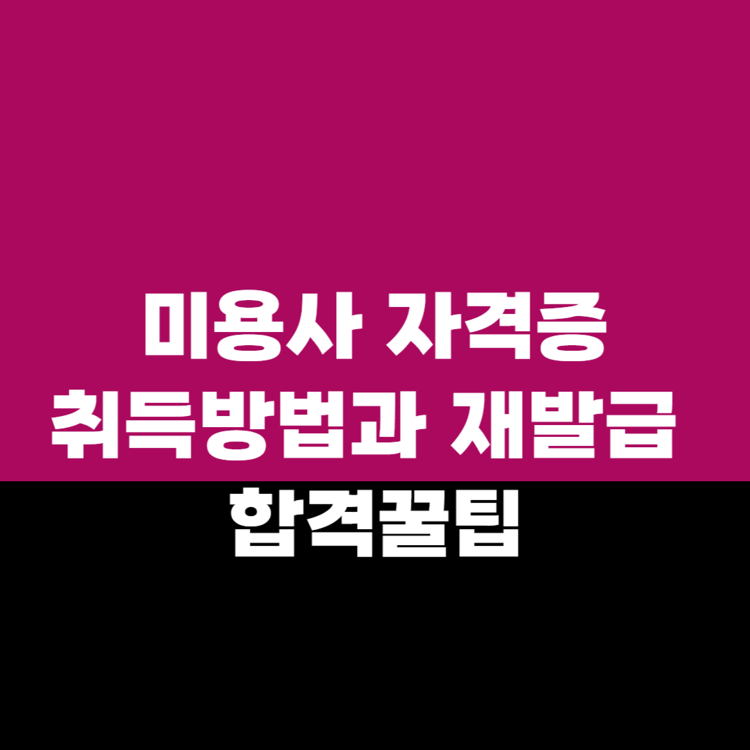 미용사 자격증 취득 방법과 재발급, 난이도 합격률 및 합격 꿀팁