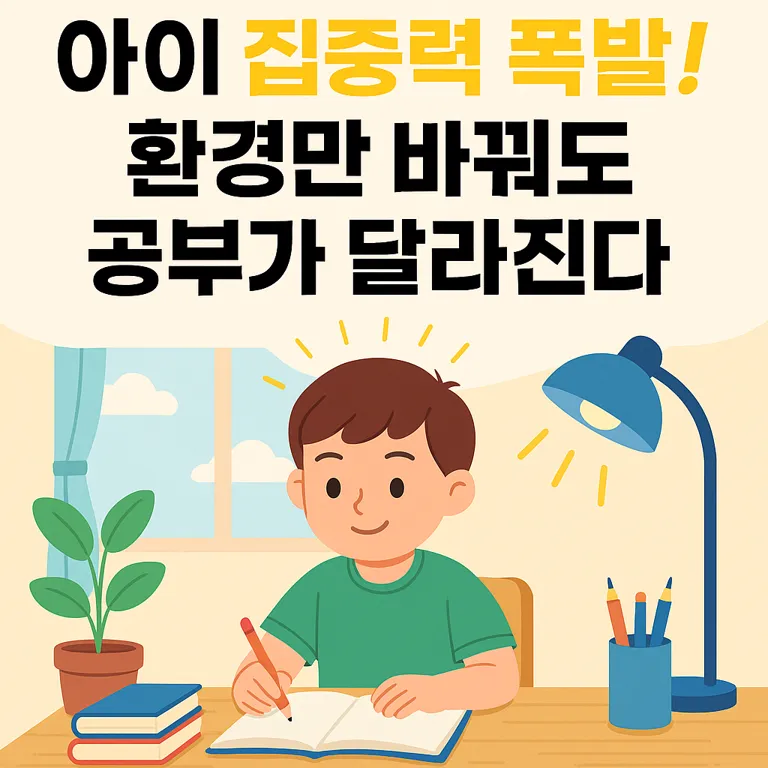 아이 집중력 폭발! 환경만 바꿔도 공부가 달라진다