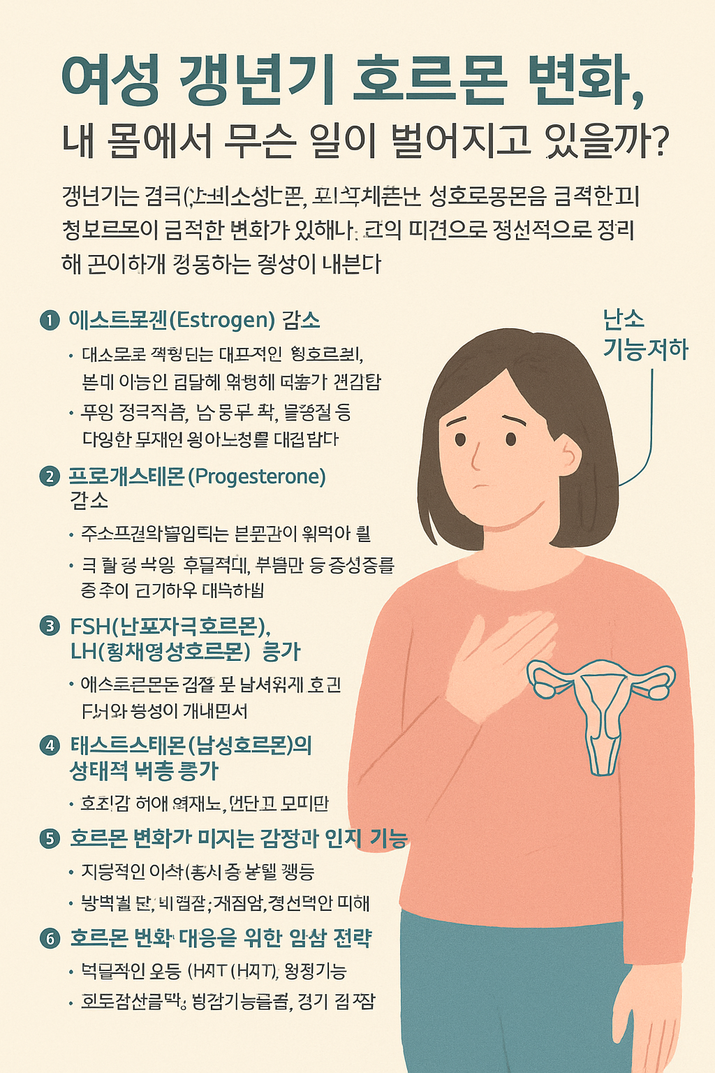 여성 갱년기 호르몬 변화, 내 몸에서 무슨 일이 벌어지고 있을까?
