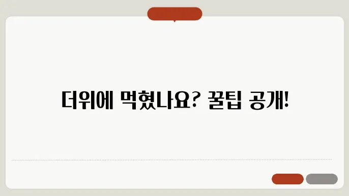 더위 먹었을때 증상, 치료법, 좋은 음식