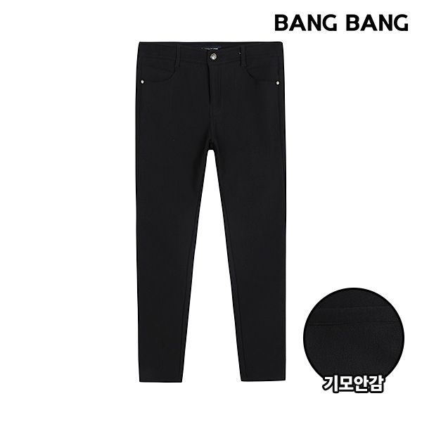 뱅뱅 여성 기모 스키니 팬츠검정