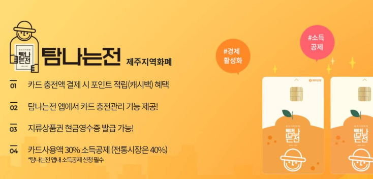 제주 여행경비 할인 지역화폐 탐나는전 이용 방법