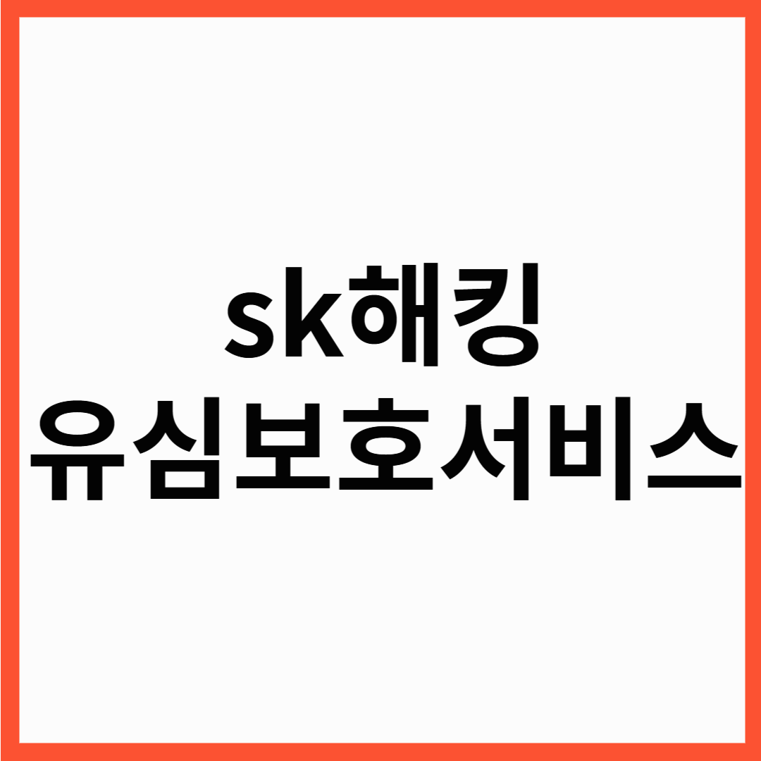 sk해킹 조치 sk텔레콤 유심보호서비스