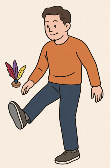 제기차기의 관성 원리