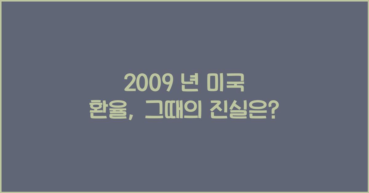2009 년 미국 환율
