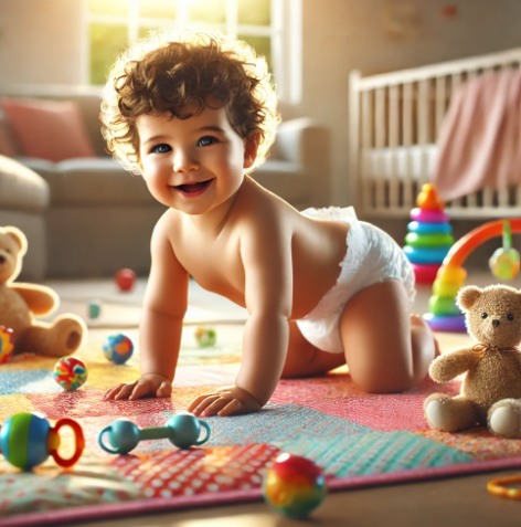 기저귀 차고 있는 아기