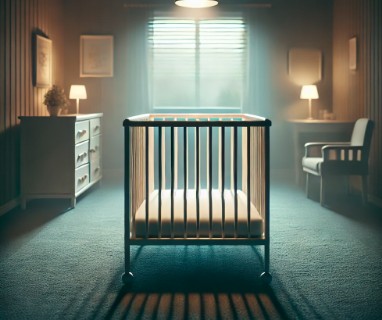 저출생과 관련해 아기 침대가 비어있는 그림