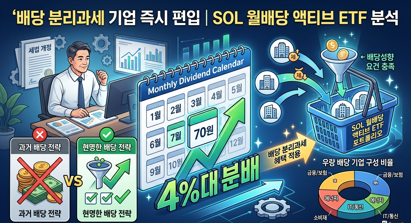 SOL 배당성향탑픽액티브 ETF 첫 월배당 분석