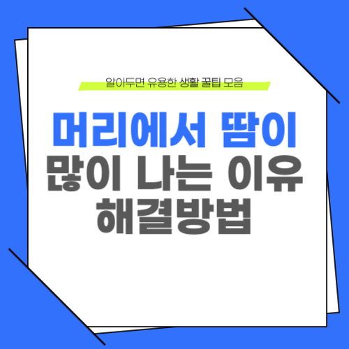 머리에서 땀이 많이 나는 이유 해결 방법 알아보기