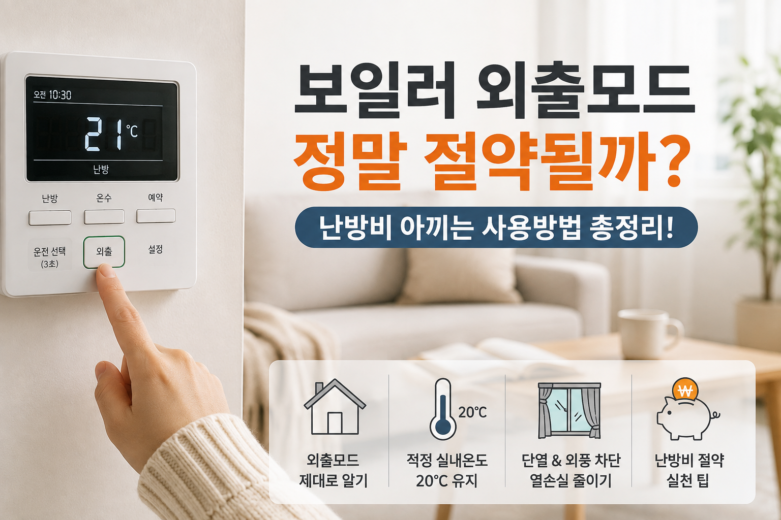 보일러 외출모드 정말 절약될까? 난방비 아끼는 방법