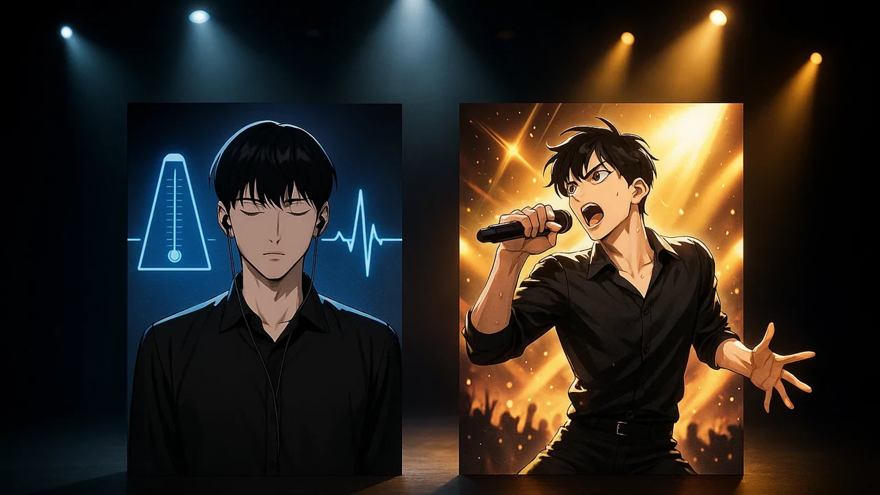 카카오페이지에서 화제가 된 '데뷔 못 하면 죽는 병 걸림' 웹소설 표지와 웹툰 일러스트