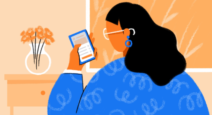 여성이-휴대폰을-하고-있는-모습