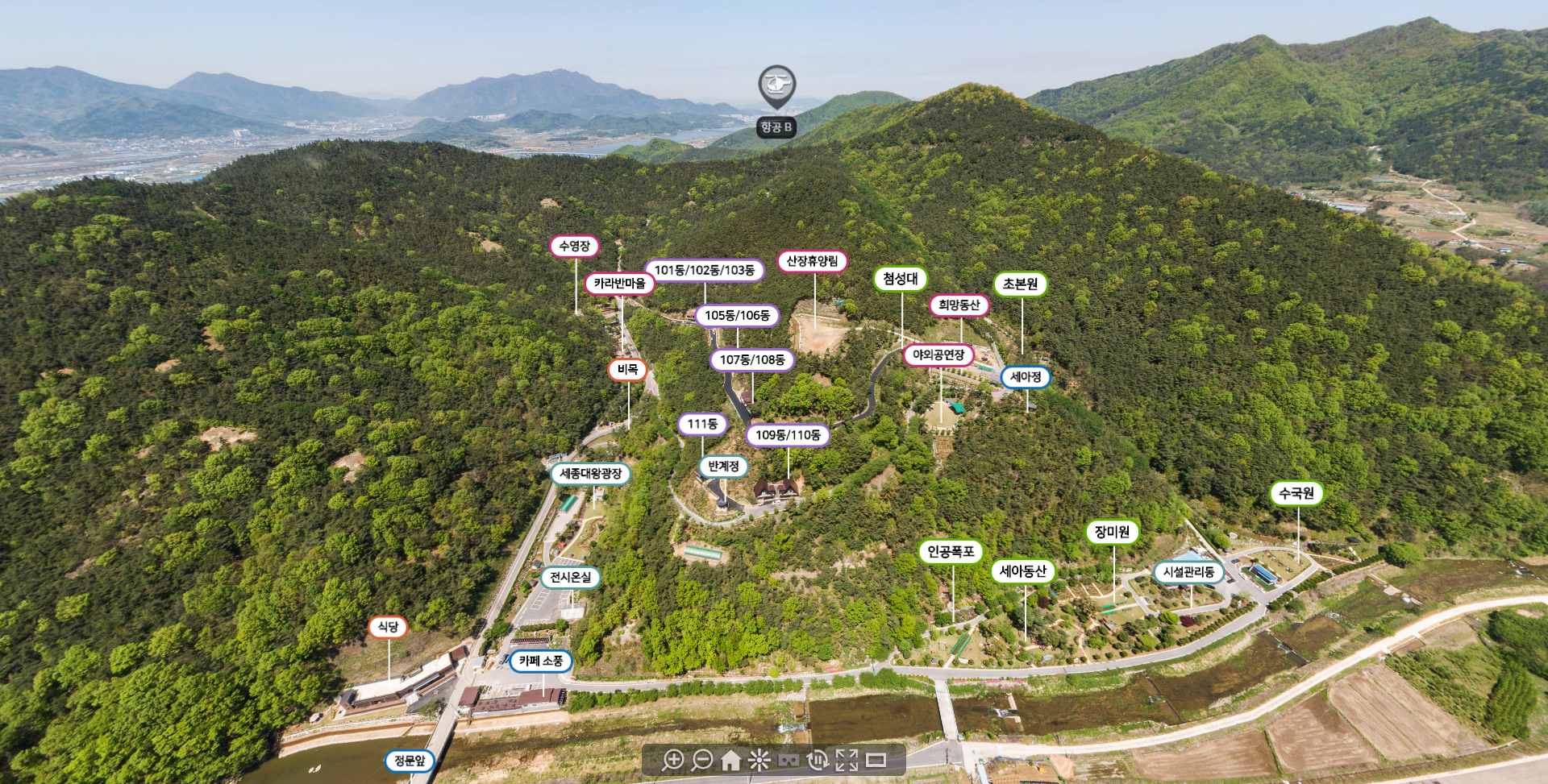세아수목원휴양림 전체 안내도