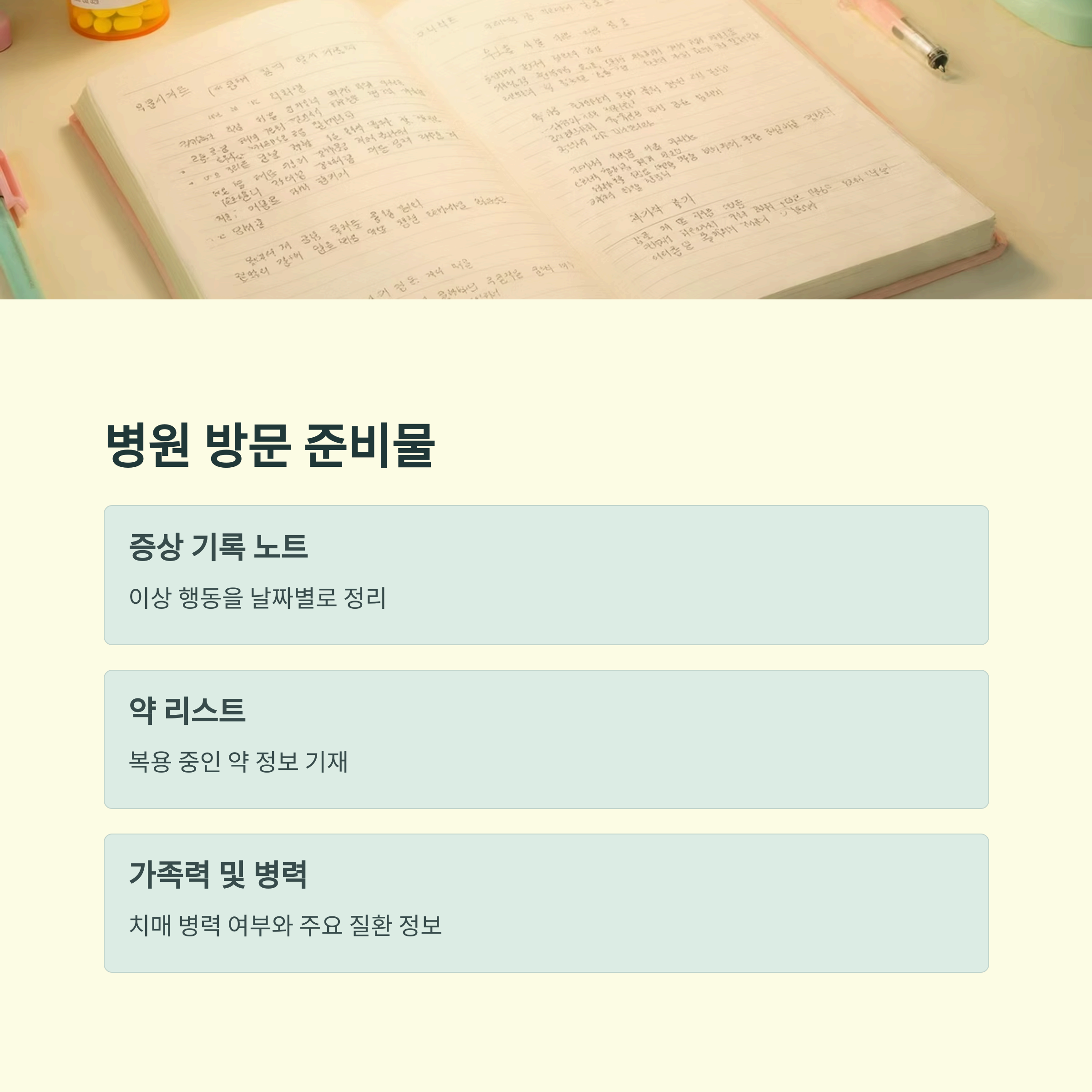 병원 방문 전 준비물