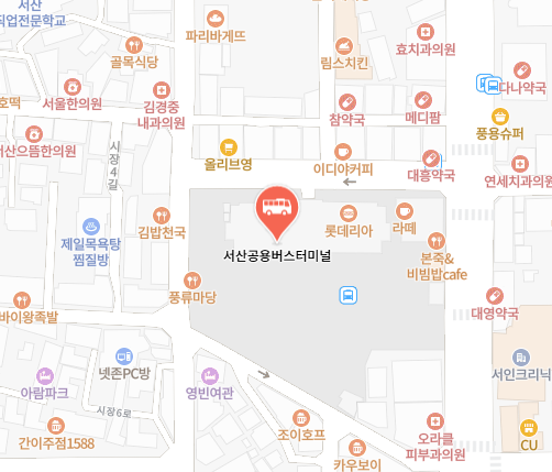 서산버스터미널 위치-지도
