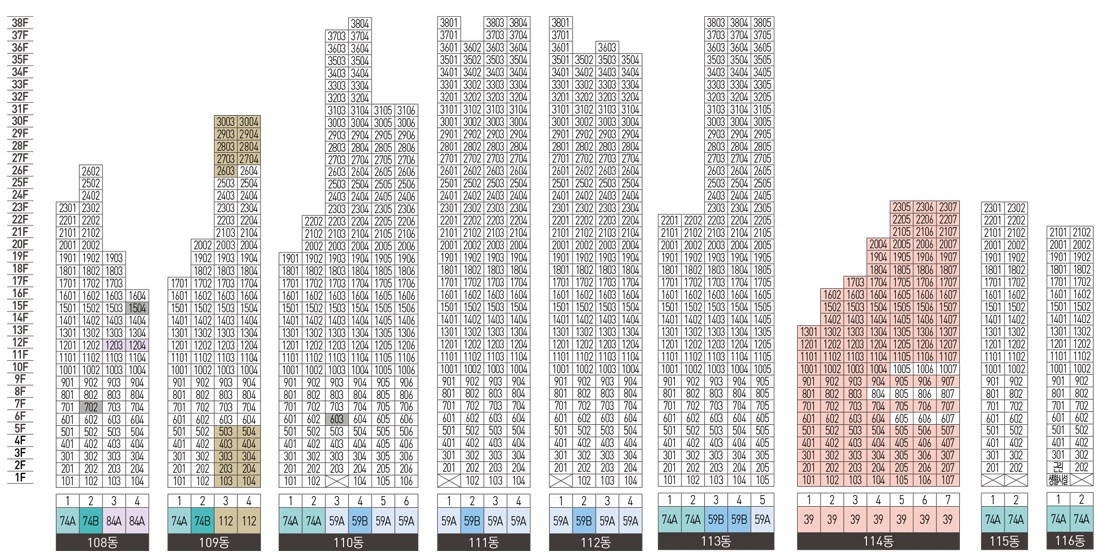 광명 자이 더샵 포레나-층별배치도 2