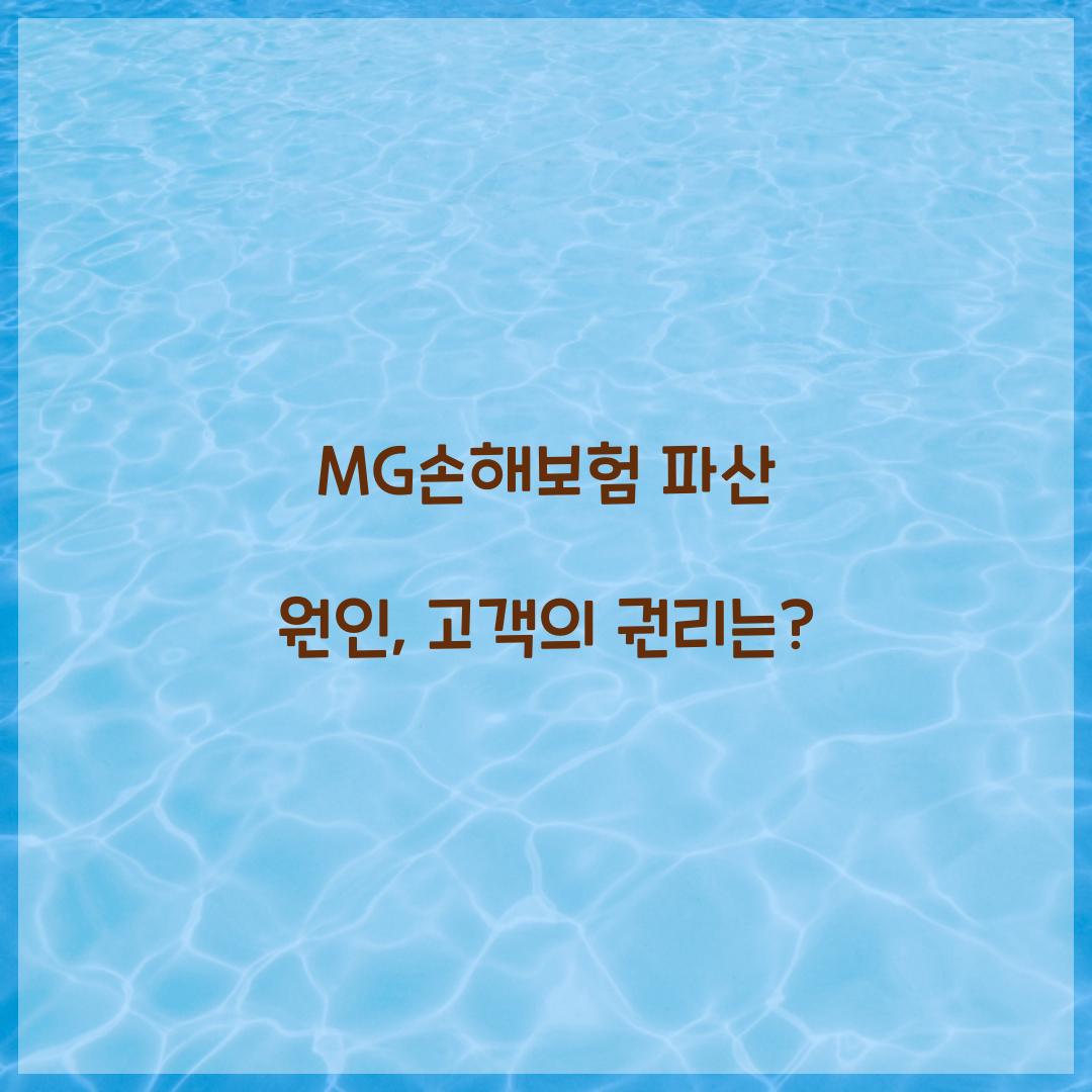 MG손해보험 파산 원인